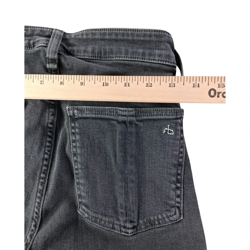 Rag & Bone Skinny Jeans Womens 26 Gray Minna High Rise Stretch Ankle Zip Denim_10